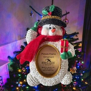 Christmas Ornament Kurt S. Adler Snowman Photo Frame Freestandng or hanging
